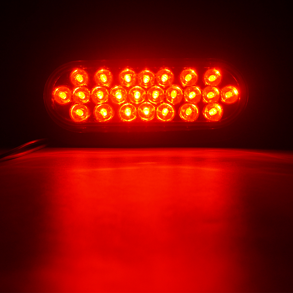 Luz trasera LED roja ovalada de 6 pulgadas