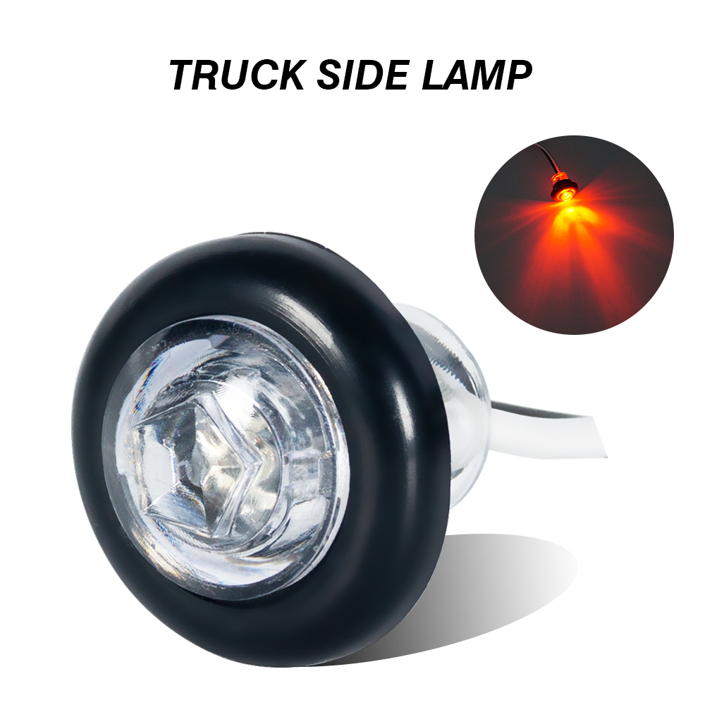 Luz de marcador lateral LED rojo redondo para remolques
