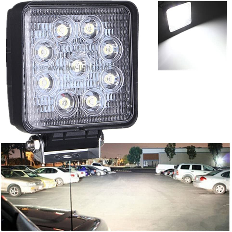Luz de trabajo LED impermeable de 27 vatios cuadrados para camión