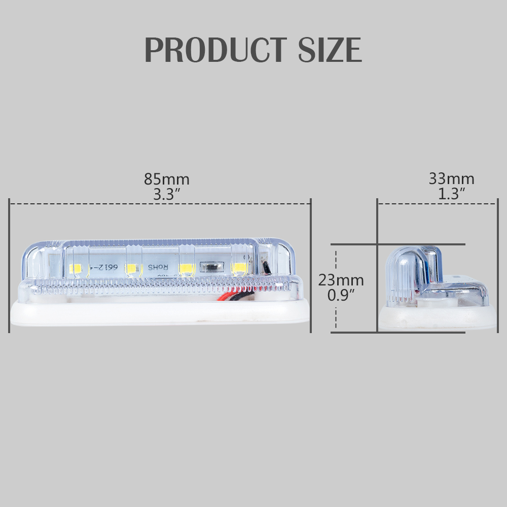 Luces de marcador LED de lente transparente de lente blanco de 4 pulgadas 