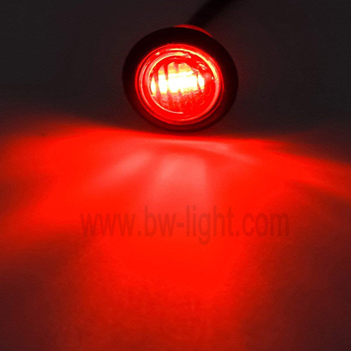 Luz de marcador lateral LED roja redonda para coches
