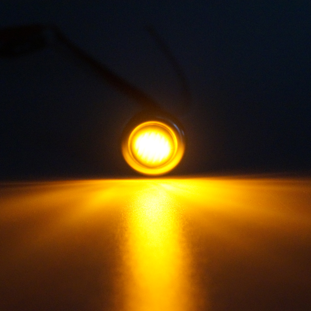 Luz de bala de remolque de marcador lateral LED redonda de 3/4 de pulgada con anillo de acero inoxidable